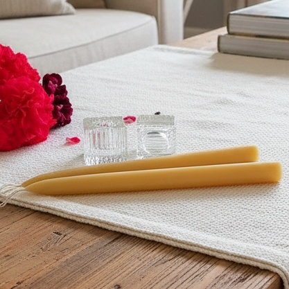 Bundle pack - Glass candle holders with beeswax tapers