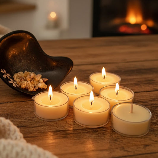 Frankincense scented Beeswax tealight candles