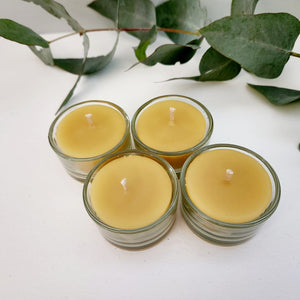 Beeswax glass container tealights
