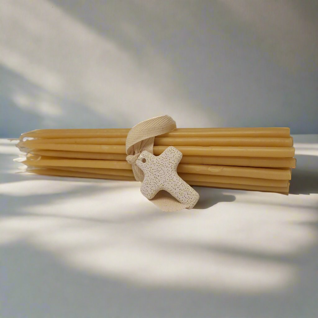 33 beeswax prayer taper candles