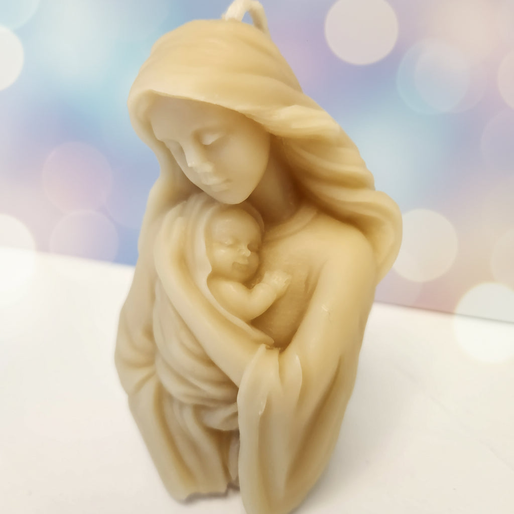 Beeswax Large Pillar - Mother Baby