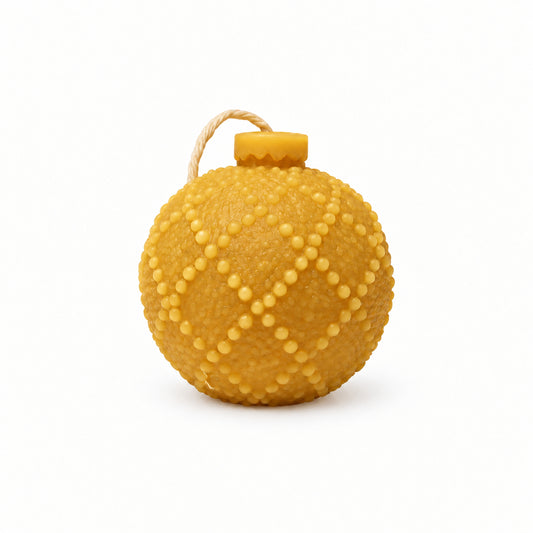 Bauble beeswax pillar - Christmas novelty candle