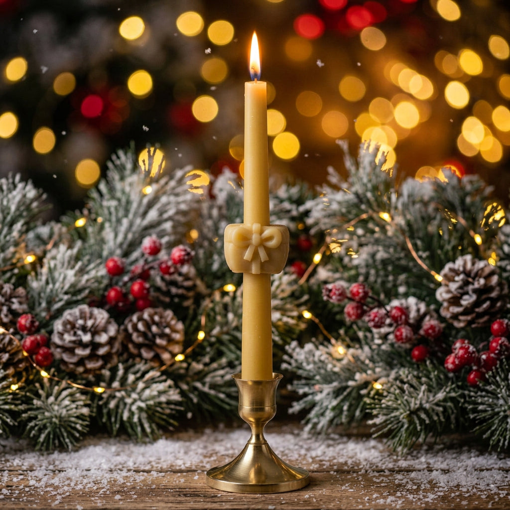 Christmas decorative beeswax taper candles