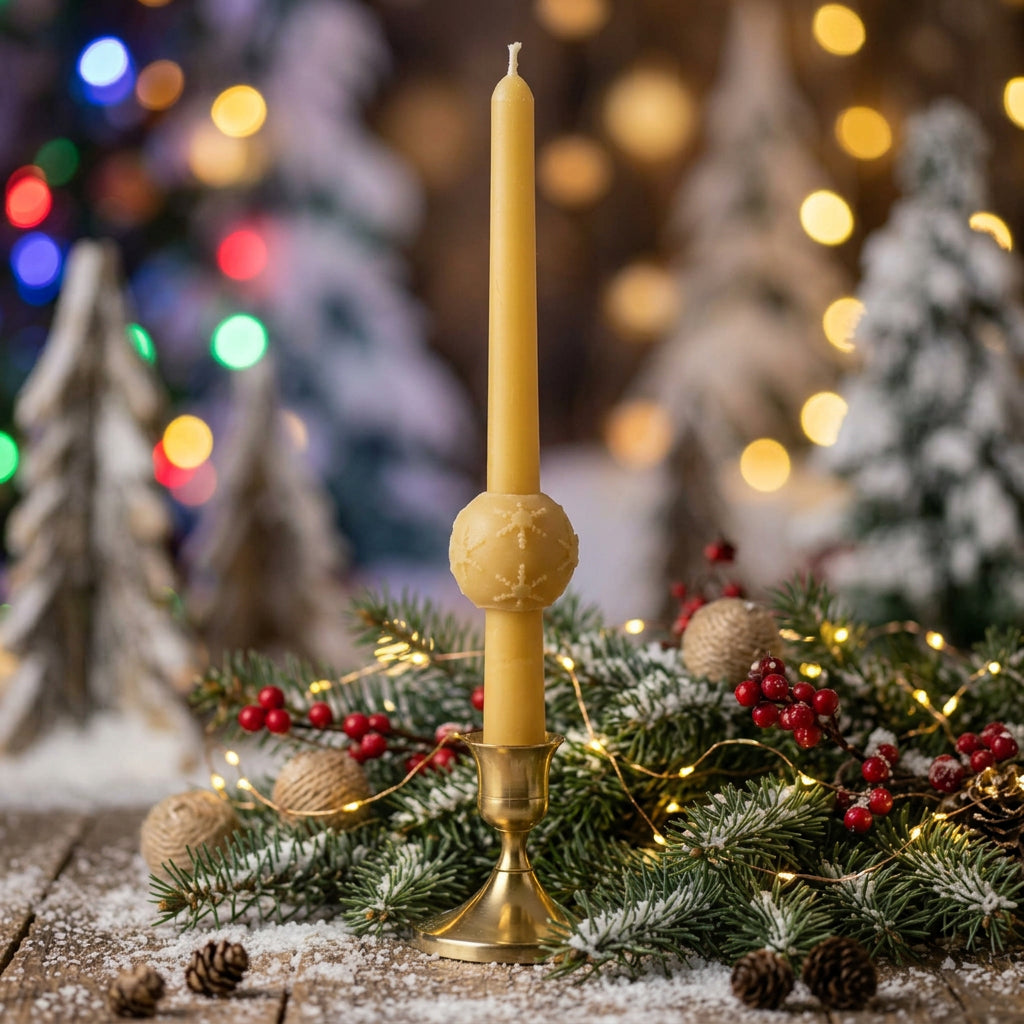 Christmas decorative beeswax taper candles