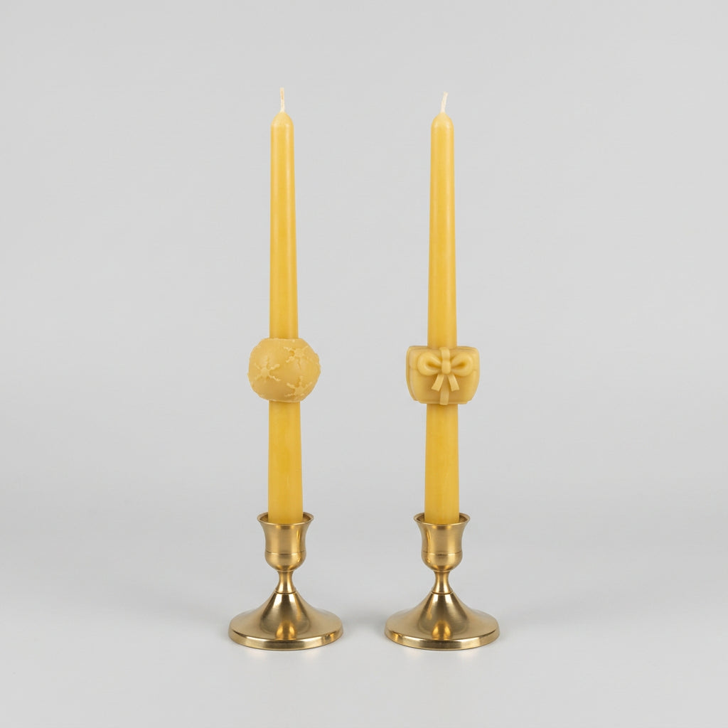 Christmas decorative beeswax taper candles