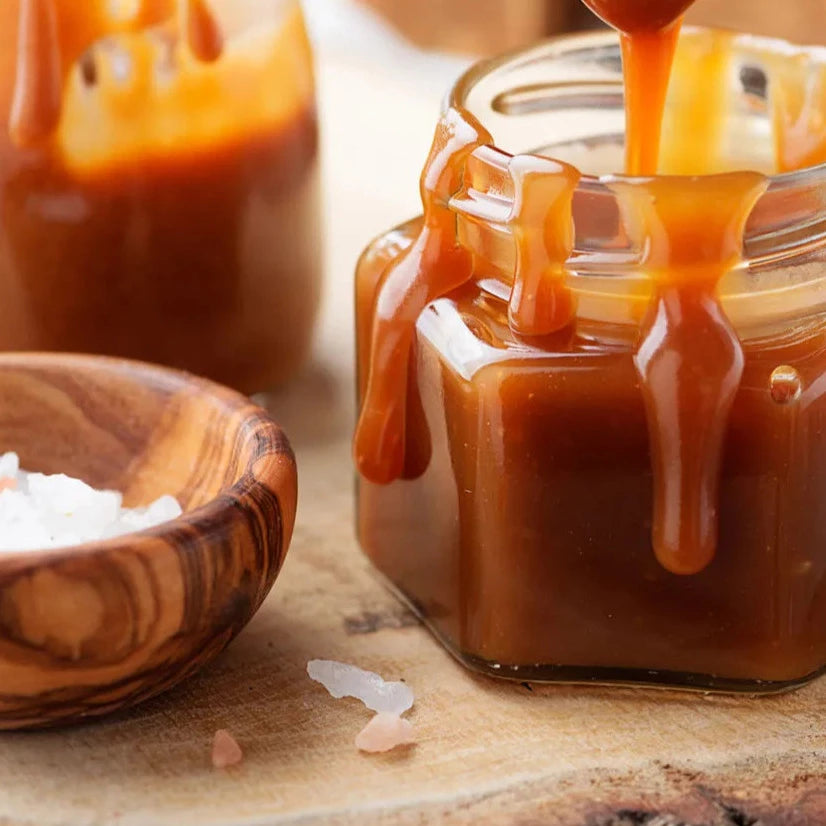 Salted Caramel scented beeswax candle