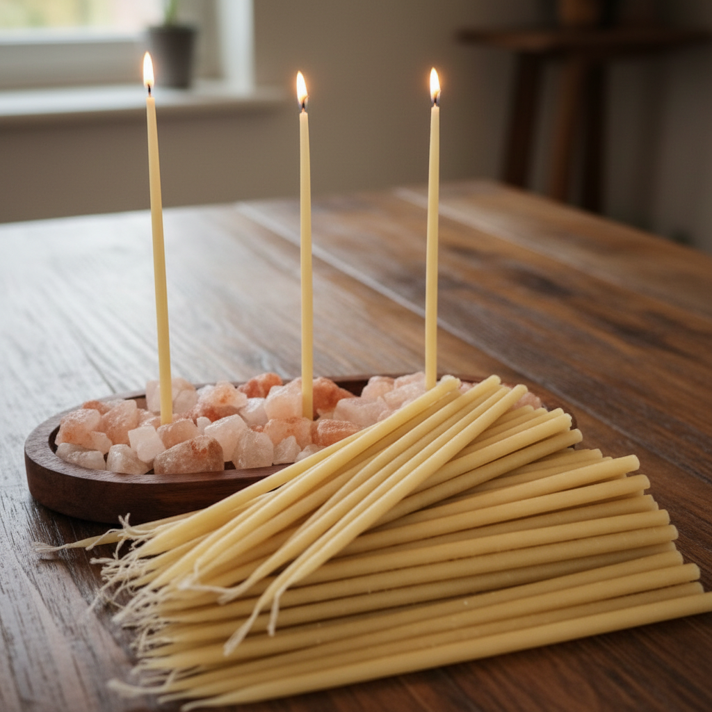 Australian Beeswax thin taper Candles  25cm 2+ hour burn time