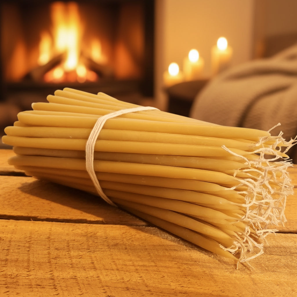 Australian Beeswax thin taper Candles  25cm 2+ hour burn time