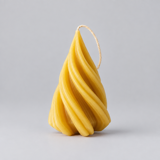 Beeswax Christmas novelty tree pillar