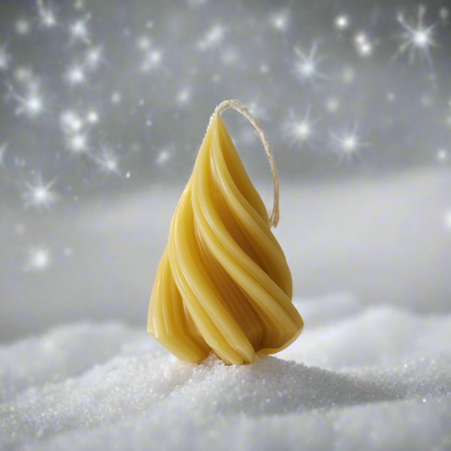 Beeswax Christmas novelty tree pillar