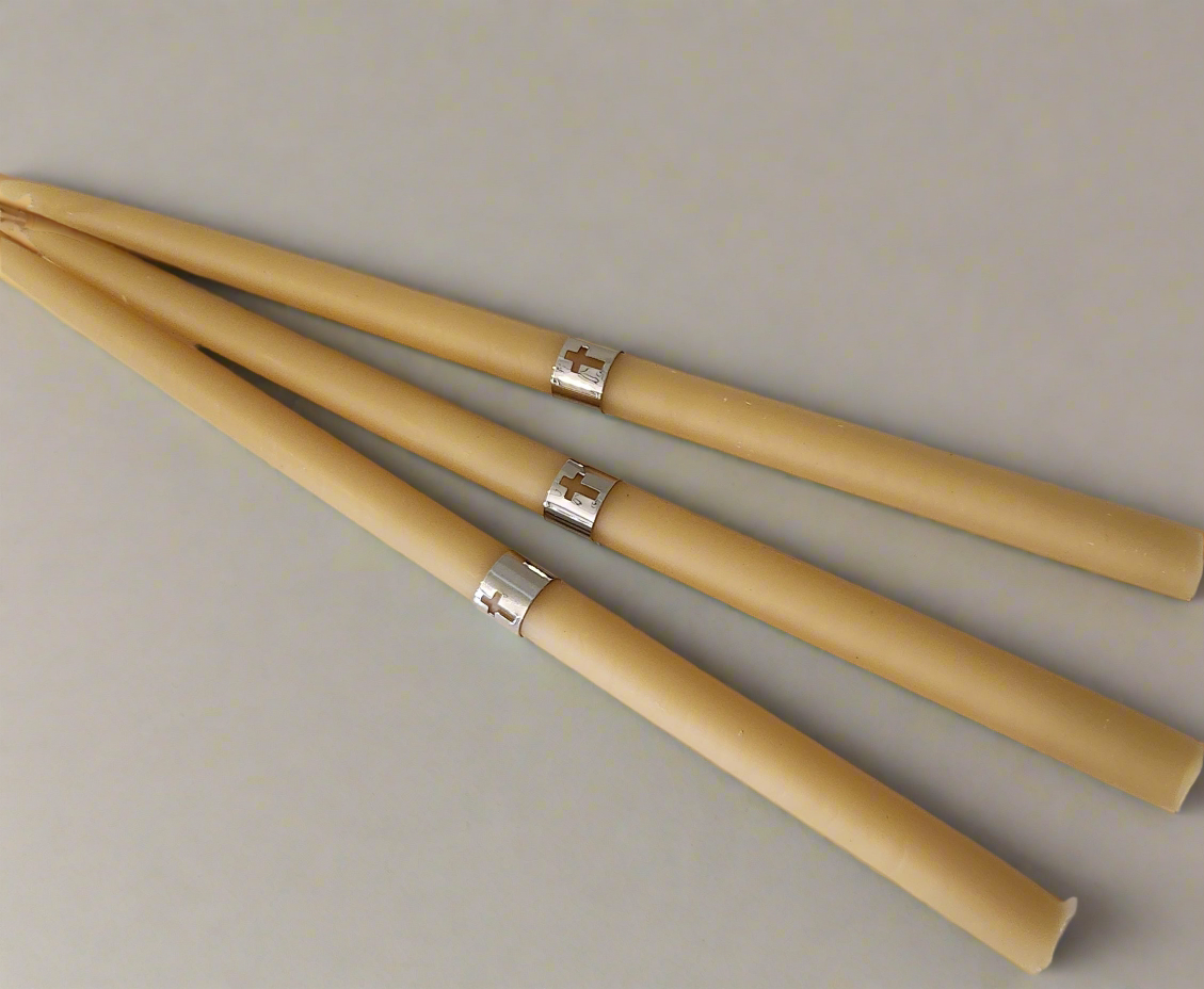 Beeswax candles for Orthodox Easter - Lambathes with cross cuff