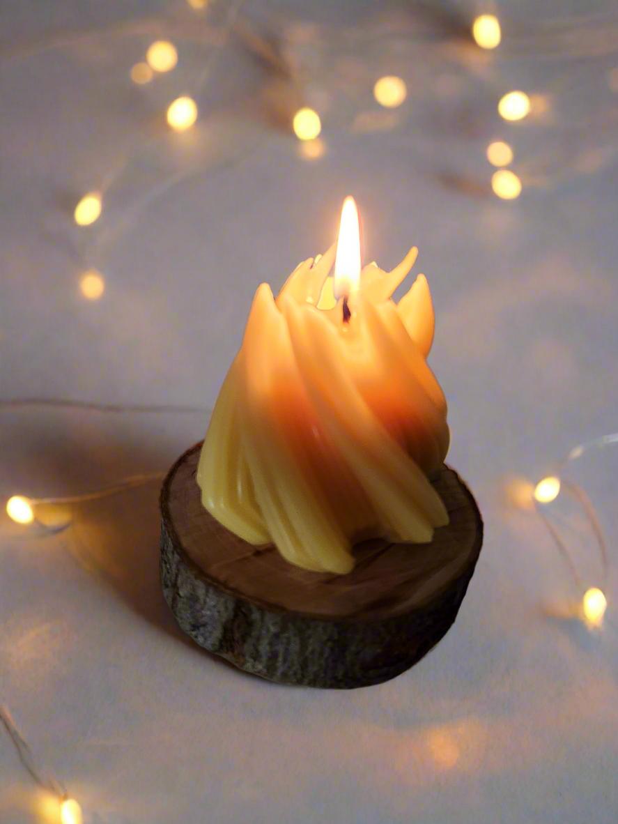 Beeswax Christmas novelty tree pillar