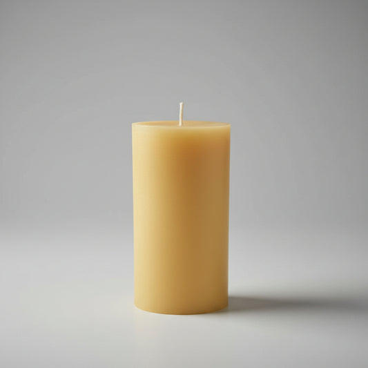 Australian beeswax  column pillar candle 15cm | 100 hour burn