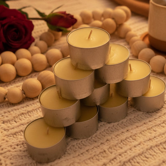 Beeswax Tealights candles aluminum cup | 7 -8 hour burn time