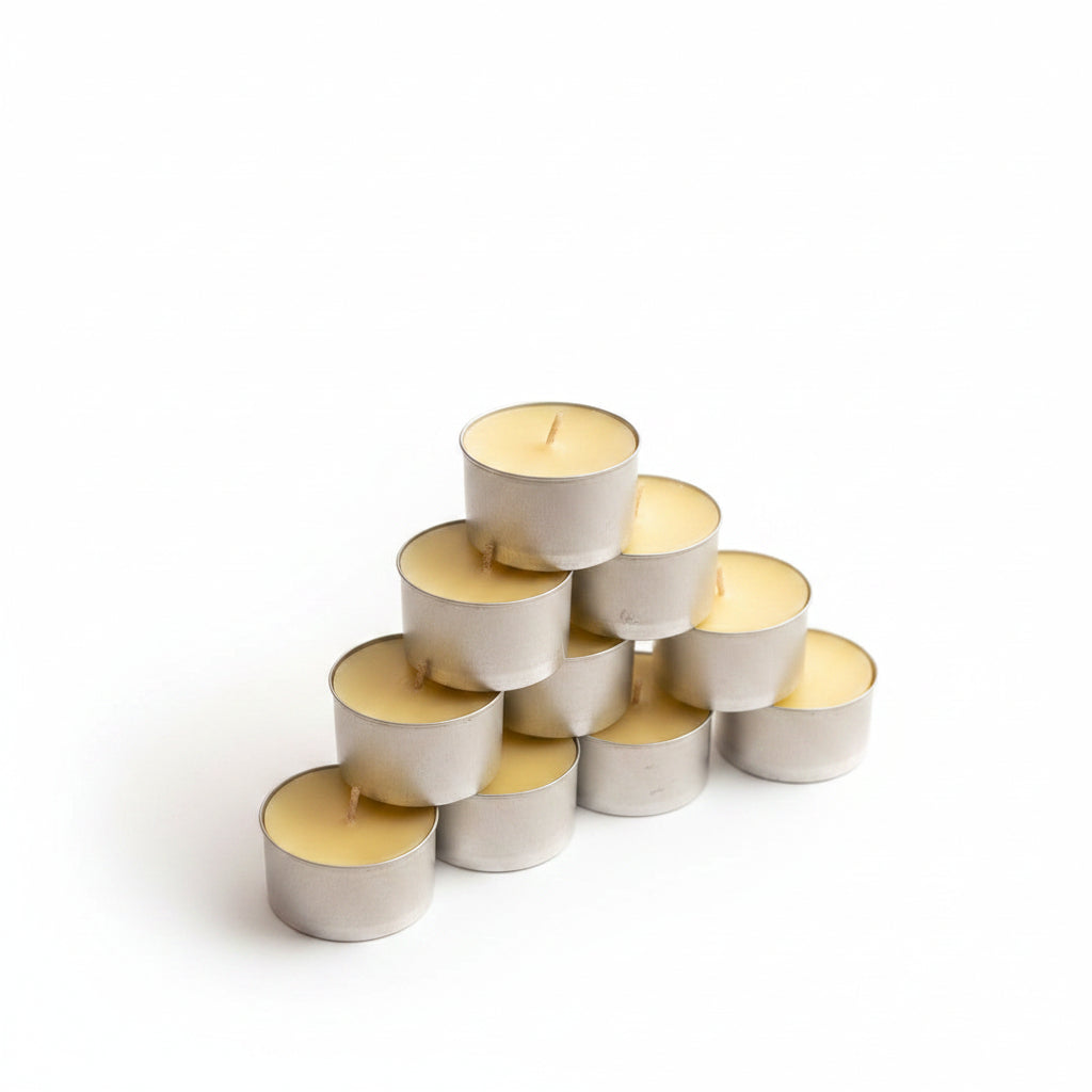 Beeswax Tealights candles aluminum cup | 6 - 7 hour burn