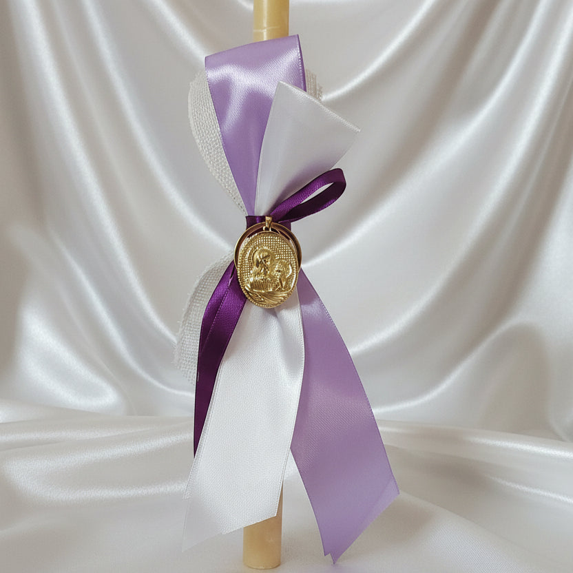 Beeswax candles for Orthodox Easter - Lambathes with icon