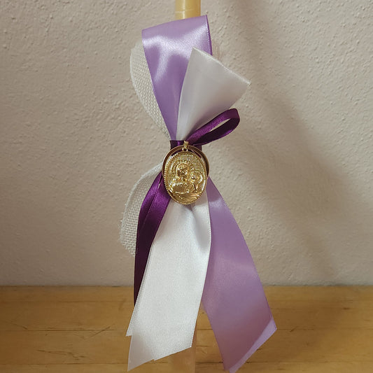 Beeswax candles for Orthodox Easter - Lambathes with icon