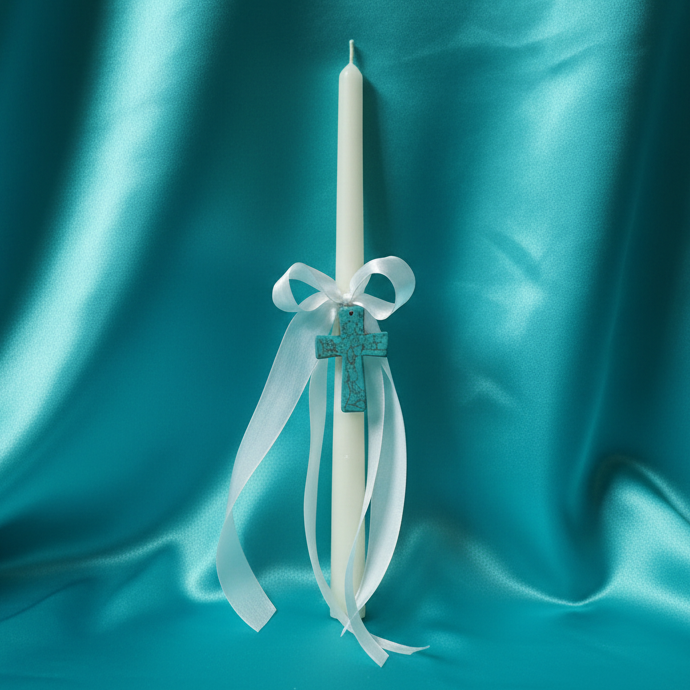 BEESWAX LAMBADES FOR ORTHODOX EASTER - white beeswax candle