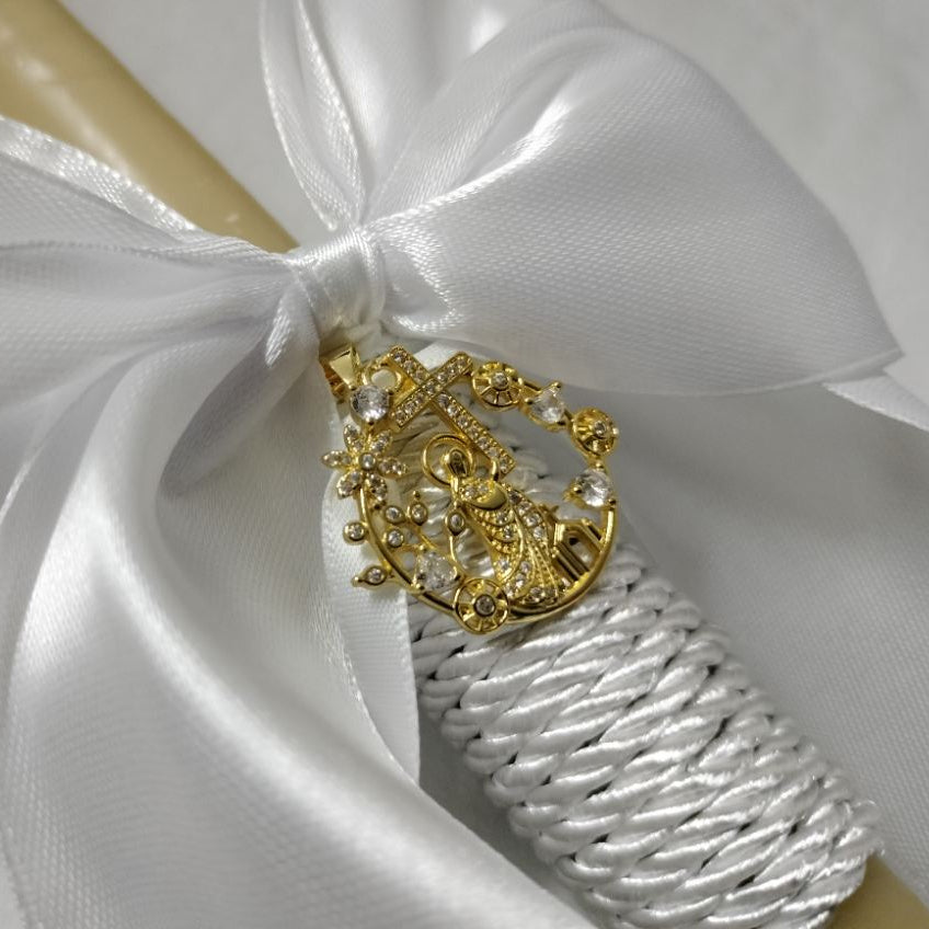 Orthodox Easter Lambathes - Palm Sunday Candle with Gold pendant