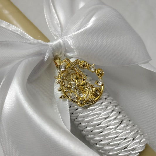 Orthodox Easter Lambathes - Palm Sunday Candle with Gold pendant