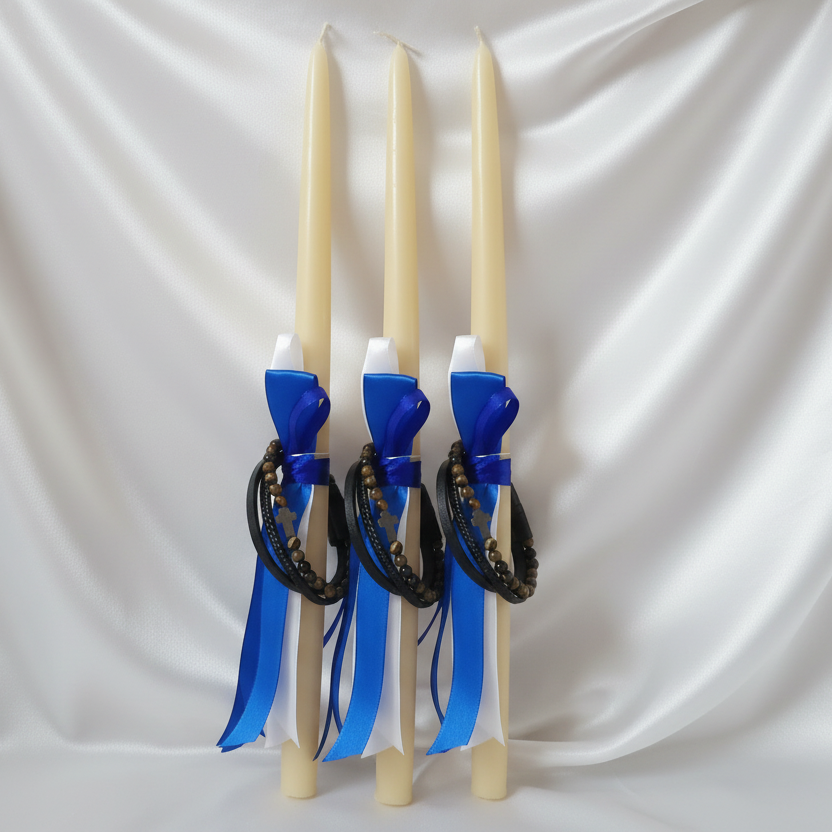 Orthodox Easter candles / Kids Lambathes for Palm Sunday - leather bracelet boys