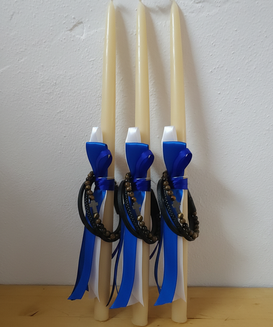 Orthodox Easter candles / Kids Lambathes for Palm Sunday - leather bracelet boys