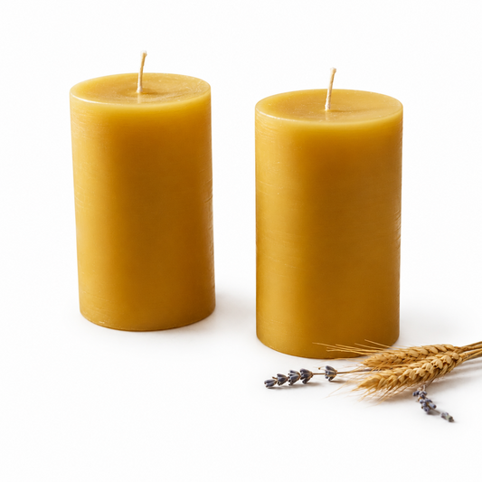 Australian Beeswax Small Pillar Candles 8cm