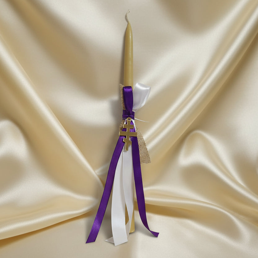 Orthodox Easter Candles for Palm Sunday | Lambatha with acrylic cross