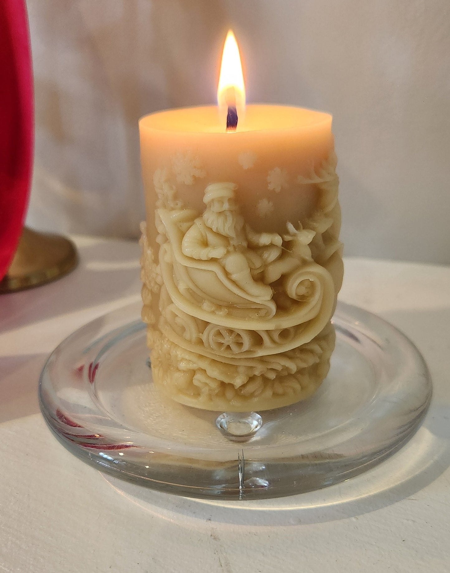 Glass Pillar Candle Plate