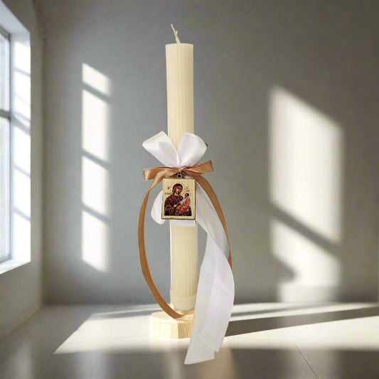 Beeswax Palm Sunday / Lambathes with icon- candles for Orthodox Easter