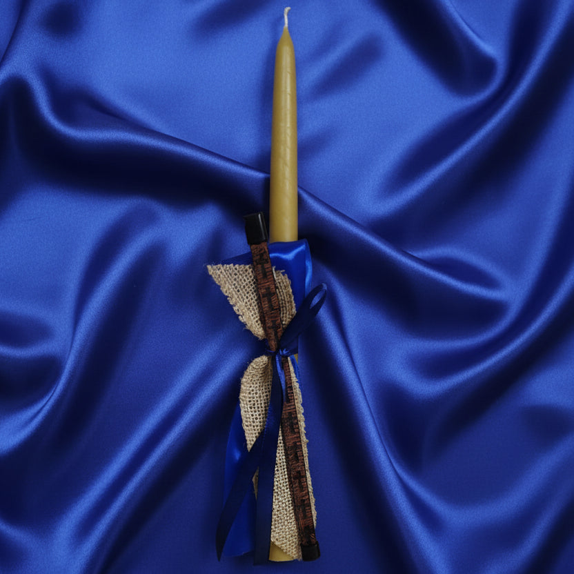 Beeswax Palm Sunday - Lambada- Orthodox Easter candles / Lambathes boys leather bracelet