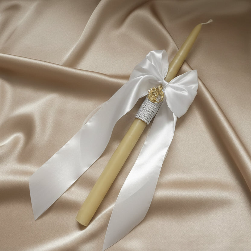 Orthodox Easter Lambathes - Palm Sunday Candle with Gold pendant