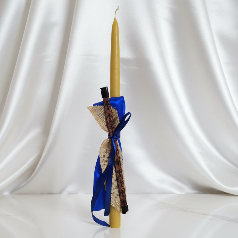 Beeswax Palm Sunday - Lambada- Orthodox Easter candles / Lambathes boys leather bracelet