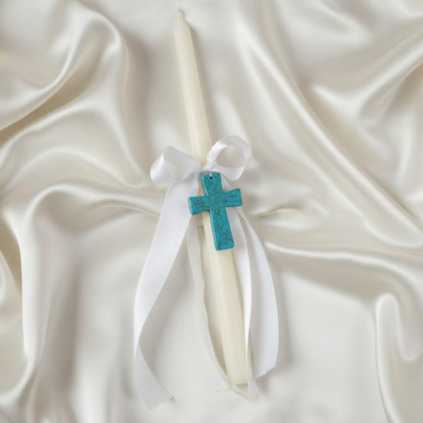 BEESWAX LAMBADES FOR ORTHODOX EASTER - white beeswax candle