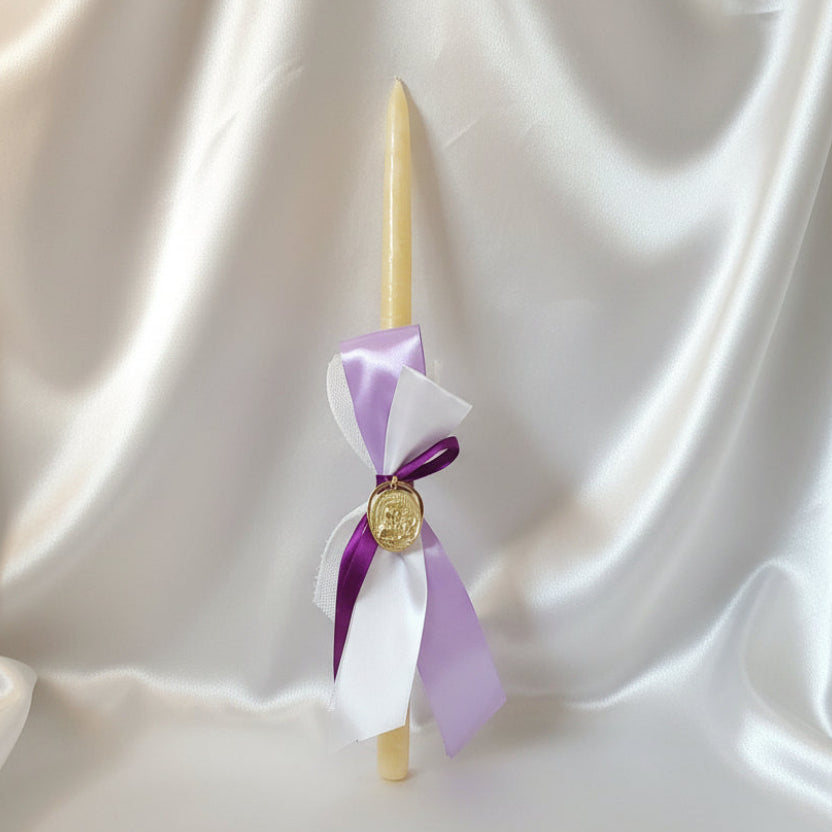Beeswax candles for Orthodox Easter - Lambathes with icon