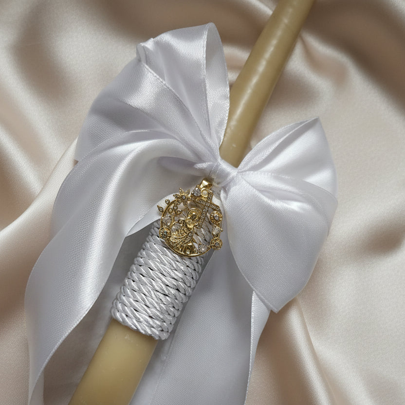 Orthodox Easter Lambathes - Palm Sunday Candle with Gold pendant