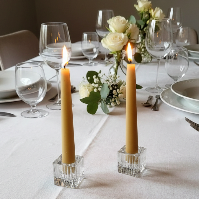Taper candle glass holders