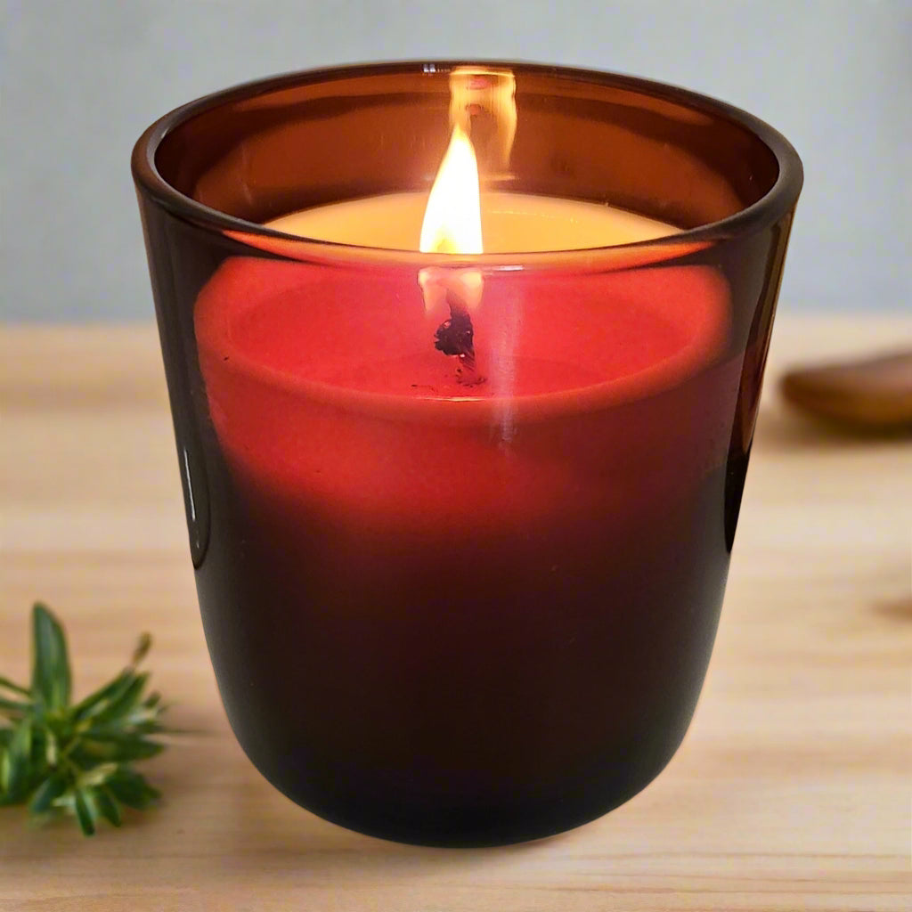 Australian Beeswax Candle in Amber Jar 40 hour burn time