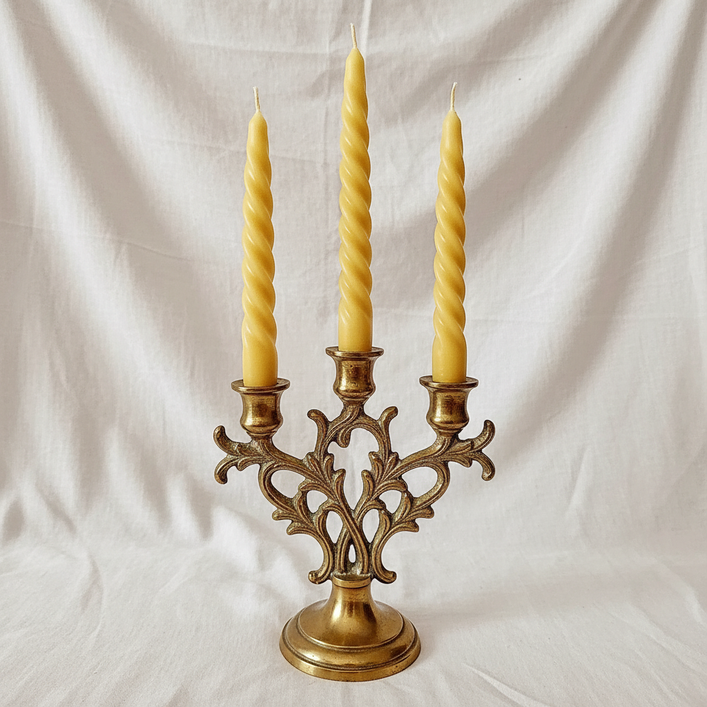 Beeswax Taper Spiral Candle 4 Pack