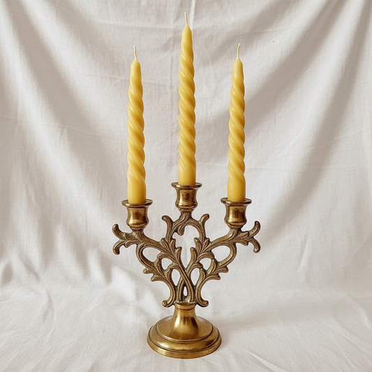 Beeswax Taper Spiral Candle 4 Pack