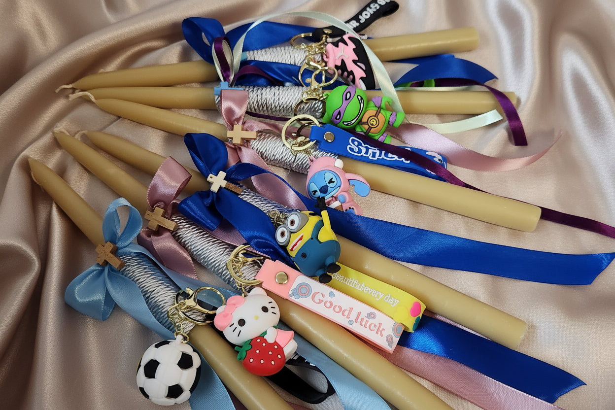 Beeswax Easter Palm Sunday Candles -  Lambathes character  theme