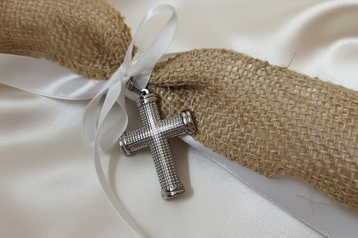Palm Sunday Candles • Easter Lambathes GOLD / SILVER cross