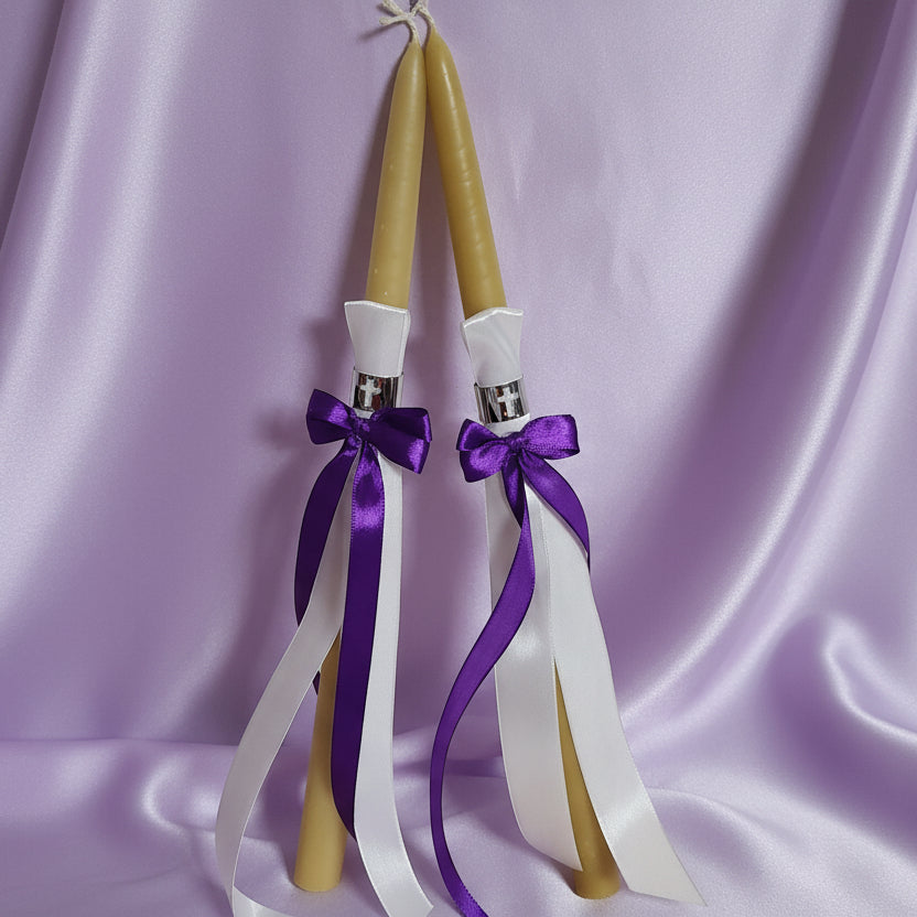Orthodox Easter Palm Sunday Candles-  Lambathes with cross cuff