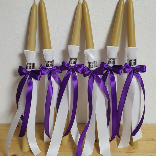 Orthodox Easter Palm Sunday Candles-  Lambathes with cross cuff