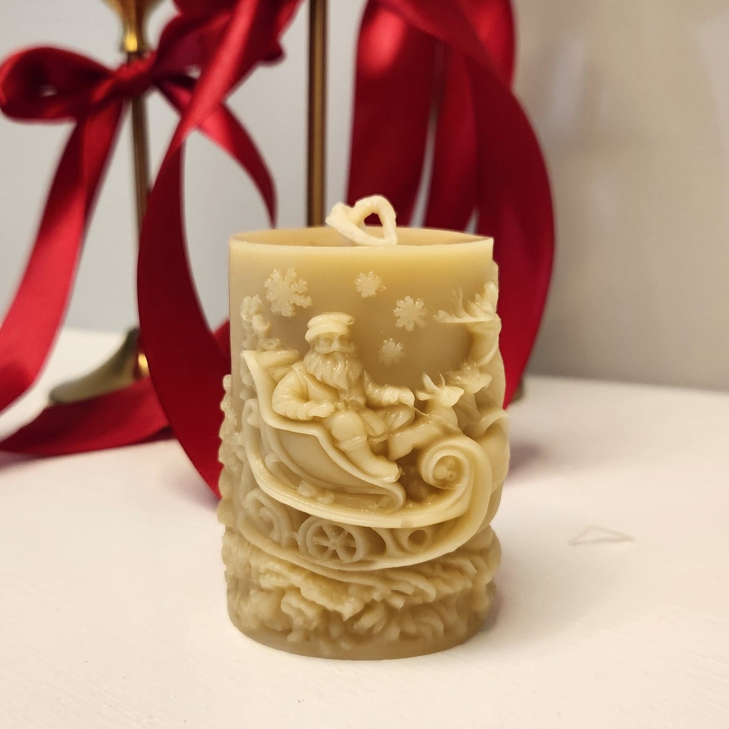Deluxe Christmas Novelty Beeswax Candle Gift box