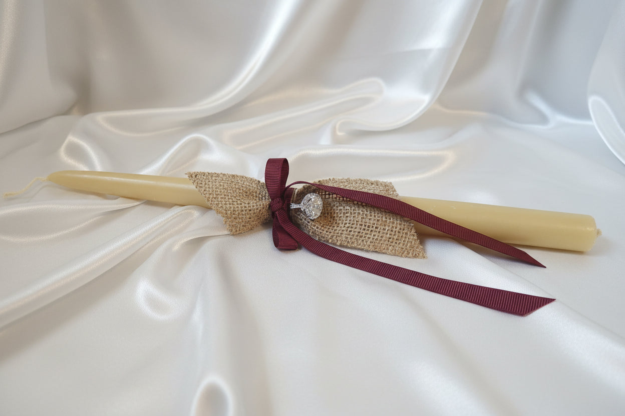 Beeswax Palm Sunday candles for Orthodox Easter -  Lambathes NIKA pendant