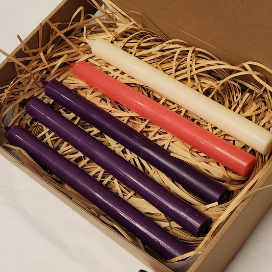 Beeswax Christmas Advent Taper Candles
