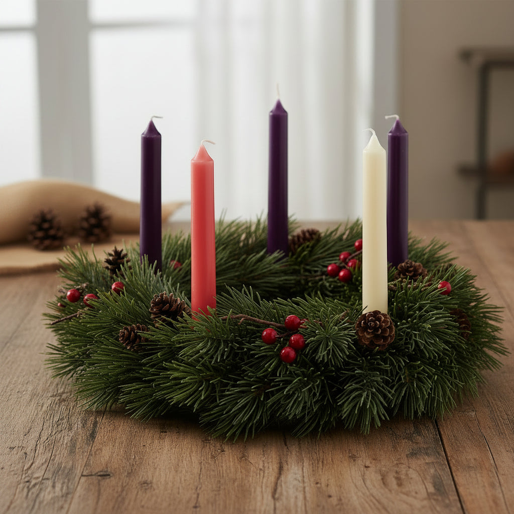Beeswax Christmas Advent Taper Candles