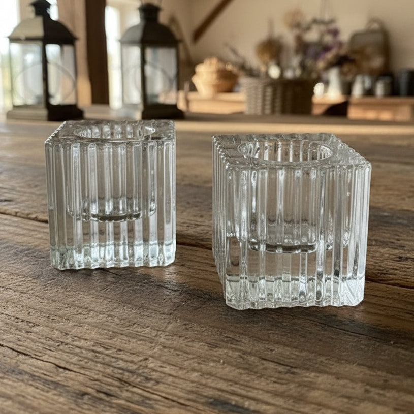 Taper candle glass holders