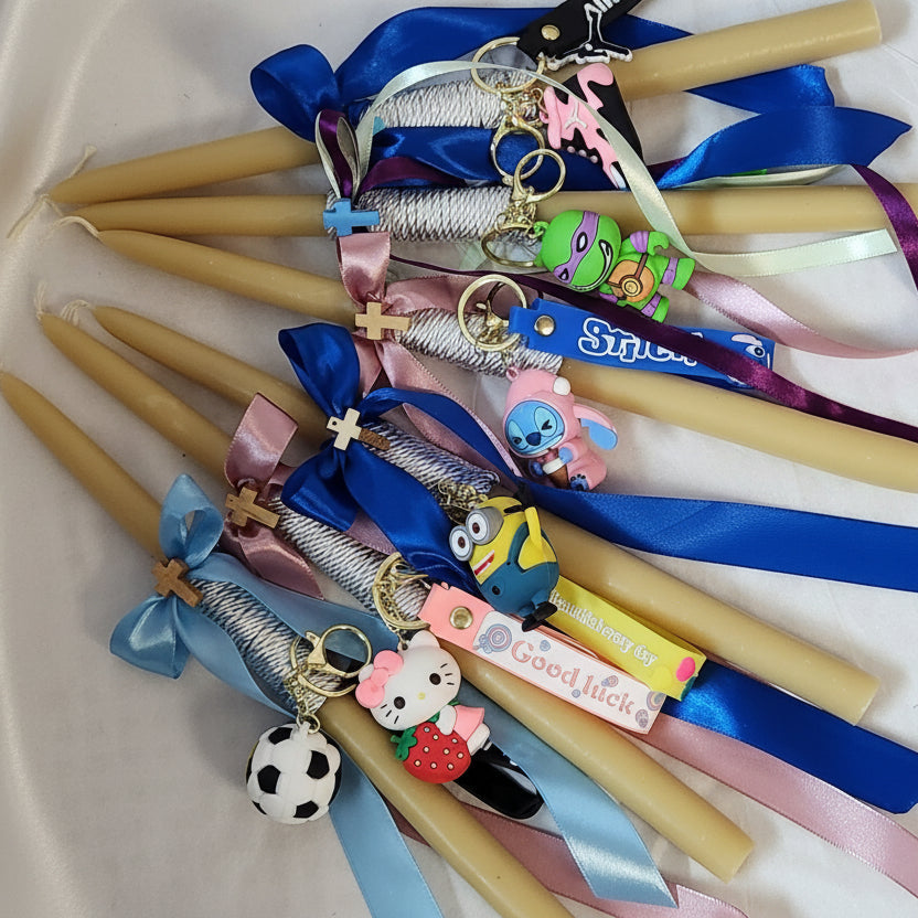Beeswax Easter Palm Sunday Candles -  Lambathes character  theme